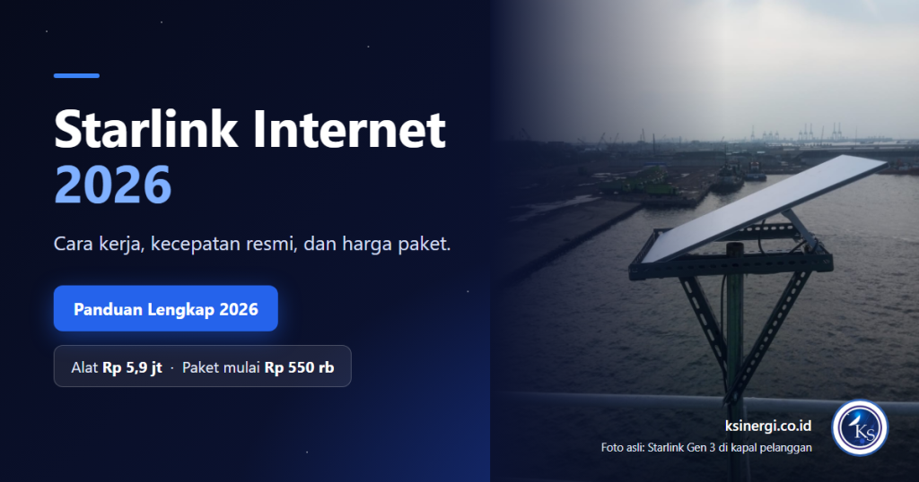 Starlink internet 2026: antena Gen 3 di kapal pelanggan Karunia Sinergi