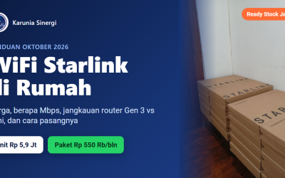 WiFi Starlink di rumah 2026: unit Gen 3 V4 ready stock Jakarta, harga dan paket